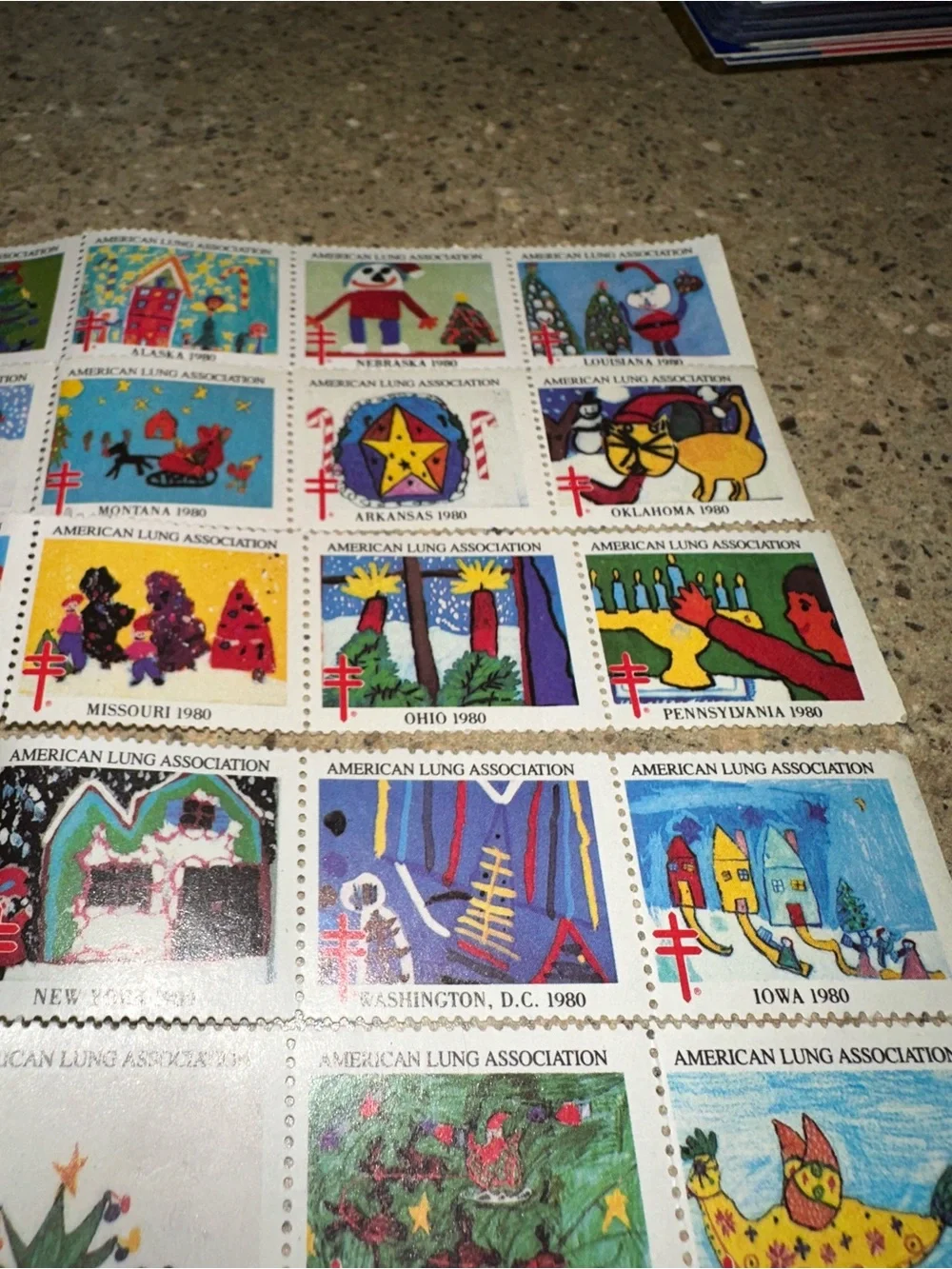 Vintage 1980 Christmas Stamp Collection- FULL SET